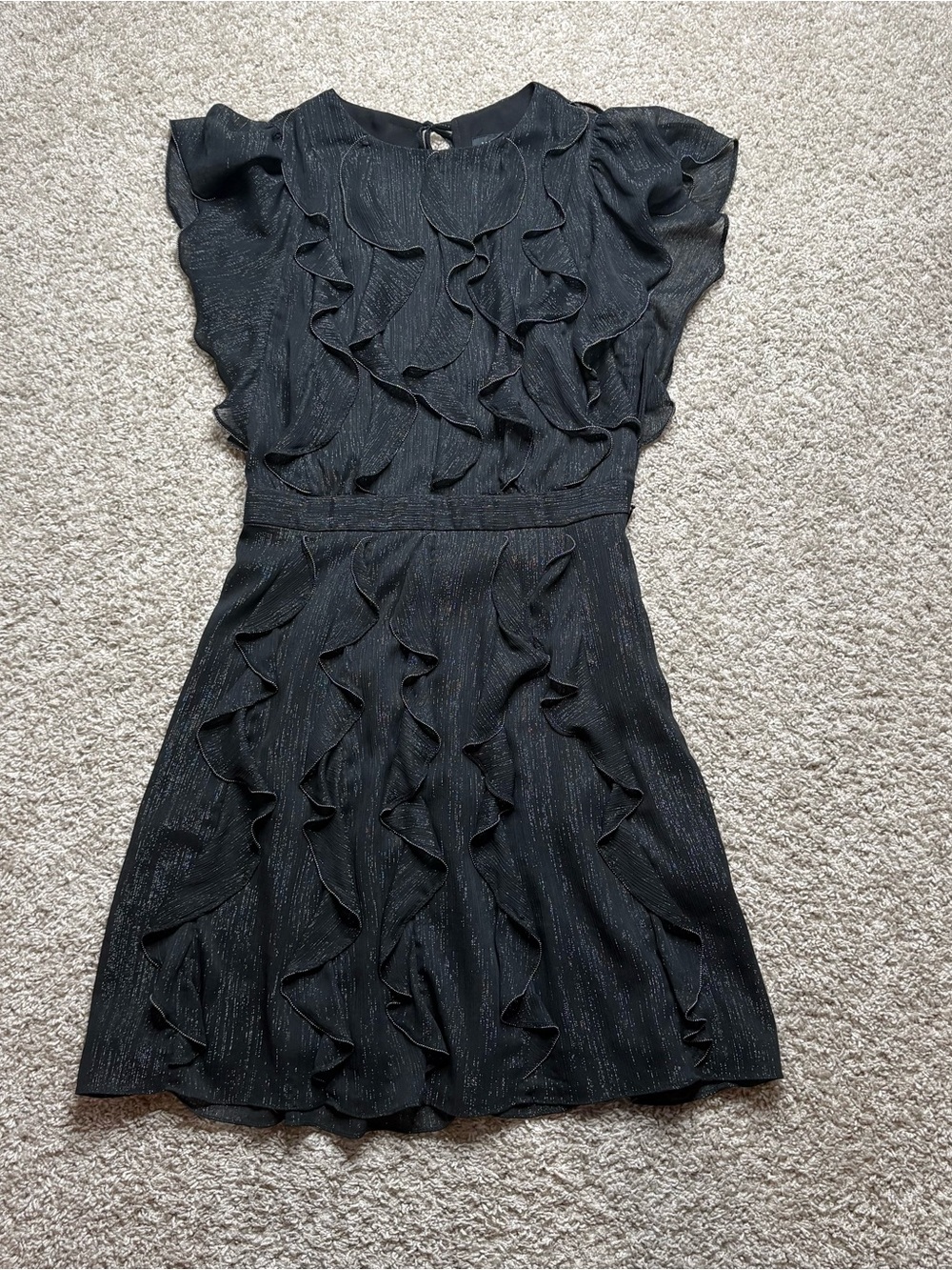 Ted Baker Dollei Metallic Ruffle Dress